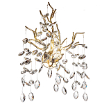 Бра с ветвистым каркасом и стеклянными подвесами цвет золото Golden Leaf Fall варинант исполнения - 1 | Loft Concept в Краснодаре