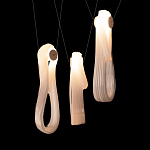 Подвесной светильник белого цвета с 3-мя изогнутыми плафонами Flow Loop варинант исполнения - 6 | Loft Concept в Краснодаре