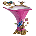 Ваза розового цвета из фарфора с птичкми и цветущими ветвями Garden of Eden варинант исполнения - 1 | Loft Concept в Краснодаре