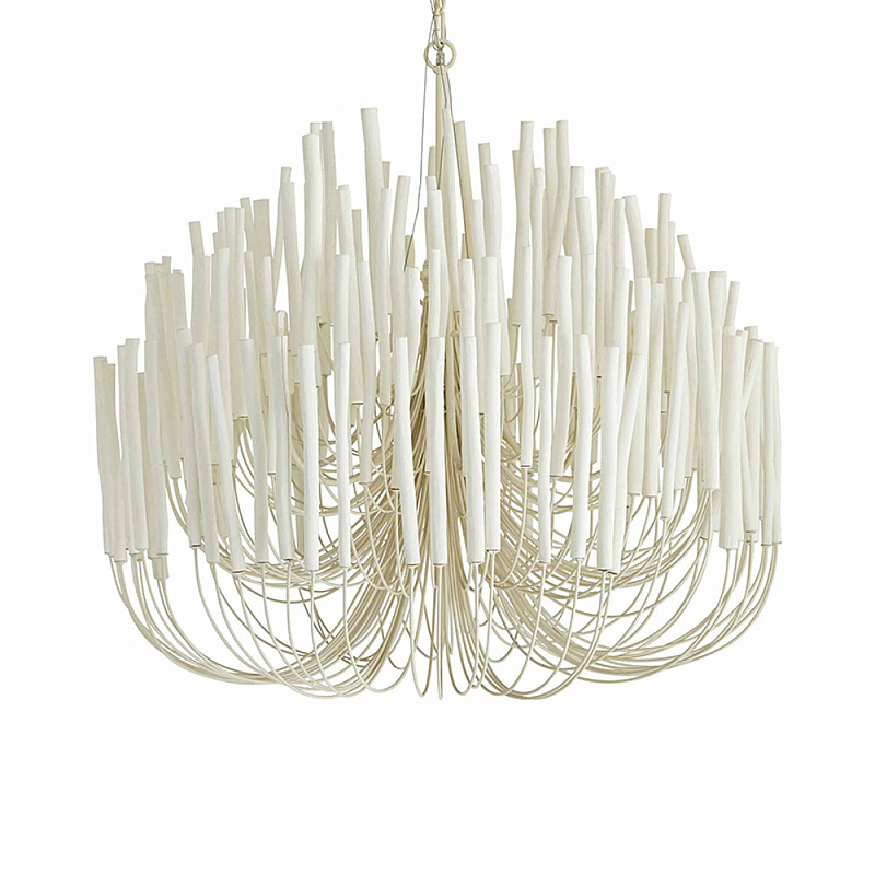 Люстра белая с несколькими ярусами деревянных палочек Bright Wooden Chandelier Белый Люстра белая с несколькими ярусами деревянных палочек Bright Wooden Chandelier Белый в Краснодаре | Loft Concept