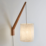 Настенный светильник из дерева и льна Ivory Linen Wall Lamp варинант исполнения - 2 | Loft Concept в Краснодаре