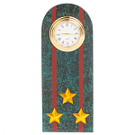 Часы подарочные погон полковник МВД из натурального камня Змеевик Military Clock варинант исполнения - 1 | Loft Concept в Краснодаре