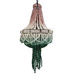 Люстра каплевидной формы с декором из круглых бусин Ombre Green Pink Chandelier варинант исполнения - 1 | Loft Concept в Краснодаре