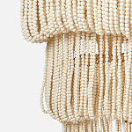 Трехъярусная люстра с подвесками из круглых деревянных бусин белая White Beads Three-tier Chandelier  варинант исполнения - 7 | Loft Concept в Краснодаре