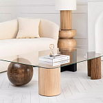 Дизайнерский журнальный стол с прозрачной столешницей и ножками в форме геометрических фигур Pytusin варинант исполнения - 2 | Loft Concept в Краснодаре