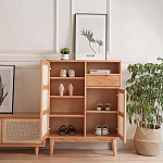 Комод с плетеными дверками и открытой нишей  с ящиком Dora Sideboard варинант исполнения - 1 | Loft Concept в Краснодаре