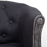 Кресло низкое в стиле прованс Черный Лен Louis French Armchair  варинант исполнения - 6 | Loft Concept в Краснодаре