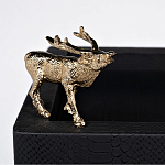 Стол сервировочный кожаный с декором в виде золотистой фигуркой лося Embodiment of Style варинант исполнения - 2 | Loft Concept в Краснодаре