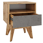 Тумба прикроватная с ящиком и фасадом цвета серый бетон Grace of Furniture варинант исполнения - 2 | Loft Concept в Краснодаре