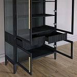 Витрина Primo со стеклянными фасадами и 2 ящиками Черный дуб варинант исполнения - 8 | Loft Concept в Краснодаре