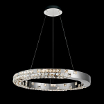 Люстра серебряная в форме кольца с мозаичным хрустальным оформлением Sparks of Crystal варинант исполнения - 3 | Loft Concept в Краснодаре