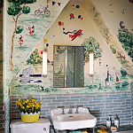 Обои ручная роспись Promenade Original colourway on cream painted silk варинант исполнения - 1 | Loft Concept в Краснодаре