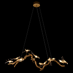 Люстра подвесная линейная с прозрачными стеклянными птичками на ветвях Serip Voa варинант исполнения - 3 | Loft Concept в Краснодаре