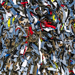 Ковер прямоугольный разноцветный из джинсовой одежды Zero Waste варинант исполнения - 2 | Loft Concept в Краснодаре