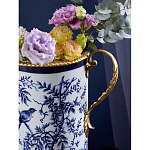 Ваза с бронзовыми ручками и синим цветочным узором Blue & White Ornament варинант исполнения - 6 | Loft Concept в Краснодаре