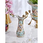 Кувшин с цветочным рисунком и бронзовой ручкой Blue Garden варинант исполнения - 6 | Loft Concept в Краснодаре