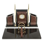 Настольный письменный набор из лемезита и змеевика с часами Royal Accessory варинант исполнения - 1 | Loft Concept в Краснодаре