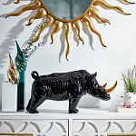 Статуэтка черный носорог с золотыми рогами Golden Horned Black Rhino варинант исполнения - 4 | Loft Concept в Краснодаре