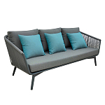 Диван трехместный уличный серый Gray Fiber варинант исполнения - 1 | Loft Concept в Краснодаре