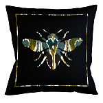 Подушка декоративная пчела сине-зелёный орнамент Ikat Pattern варинант исполнения - 1 | Loft Concept в Краснодаре