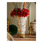 Ваза из фарфора на бронзовом основании Turquoise Blooming Garden варинант исполнения - 10 | Loft Concept в Краснодаре