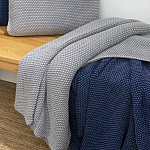 Плед из хлопка серого цвета Waffle Comfort варинант исполнения - 4 | Loft Concept в Краснодаре