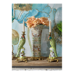 Ваза высокая из фарфора на бронзовом основании Turquoise Blooming Garden варинант исполнения - 10 | Loft Concept в Краснодаре