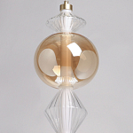 Подвесной светильник с вертикальной композицией из прозрачных и янтарных стеклянных шаров и ромбов Gabriel Scott Luna варинант исполнения - 16 | Loft Concept в Краснодаре