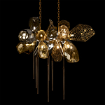 Люстра подвесная с 18-ю стеклянными плафонами с вертикальными подвесками Gilded Mirage  варинант исполнения - 4 | Loft Concept в Краснодаре