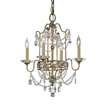 Люстра подвеная с 4-мя лампами и стеклянными подвесками в классическом стиле Feiss варинант исполнения - 1 | Loft Concept в Краснодаре