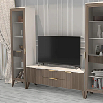 Витрина левая 1-дверная с ящиком и 5-ю белыми полками Harper Line варинант исполнения - 2 | Loft Concept в Краснодаре