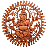 Панно из дерева круглое Ганеша Panel With Animals варинант исполнения - 1 | Loft Concept в Краснодаре