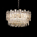 Круглая люстра с хрустальными подвесками на серебряном каркасе Gorgeous Crystal Light варинант исполнения - 8 | Loft Concept в Краснодаре