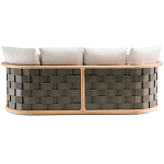 Дизайнерский уличный диван из массива дерева с плетеной спинкой PALINFRASCA Sofa варинант исполнения - 20 | Loft Concept в Краснодаре