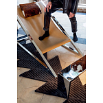 Дизайнерское кресло на металлическом каркасе с подставкой для ног Poltronova Mies Armchair варинант исполнения - 8 | Loft Concept в Краснодаре