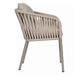 Стул серо-бежевый с декоративным плетением на спинке и подлокотниках Chair Weave варинант исполнения - 2 | Loft Concept в Краснодаре