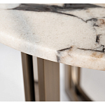 Столик журнальный с круглой мраморной столешницей Unique Stone Design варинант исполнения - 3 | Loft Concept в Краснодаре