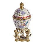 Шкатулка в форме яйца на величественных львах из фарфора с бронзовыми элементами Eden Garden варинант исполнения - 4 | Loft Concept в Краснодаре