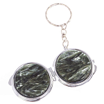 Зеркало брелок карманное двухстороннее из натурального камня Серафинит Stone Mirrors варинант исполнения - 6 | Loft Concept в Краснодаре