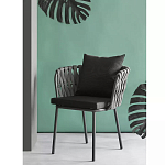 Стул мягкий с декором в виде плетеных лент на спинке и подлокотниках Semicircular Chair Decorated with Ribbons варинант исполнения - 1 | Loft Concept в Краснодаре