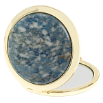 Зеркало карманное складное круглое из натурального камня Лазурит в подарочной упаковке Gold Stone Mirrors варинант исполнения - 2 | Loft Concept в Краснодаре