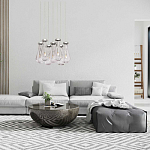 Люстра с 7-ю прозрачными плафонами из стекла в форме капли на круглом потолочном основании цвета хром Lucid Rain  варинант исполнения - 11 | Loft Concept в Краснодаре