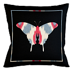 Подушка декоративная бабочка с узором красного и серого цвета Ikat Pattern варинант исполнения - 1 | Loft Concept в Краснодаре