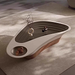 Журнальный столик фигурный со стеклянной столешницей Table Drop варинант исполнения - 1 | Loft Concept в Краснодаре