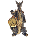 Часы в виде дракона Gold Black Dragon with Clock варинант исполнения - 1 | Loft Concept в Краснодаре