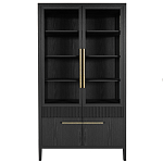 Витрина Primo со стеклянными фасадами и буфетом шпон Черный дуб варинант исполнения - 1 | Loft Concept в Краснодаре