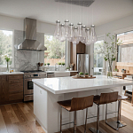 Люстра с 9-ю прозрачными плафонами из стекла в форме капли на прямоугольном потолочном основании цвета хром Lucid Rain  варинант исполнения - 11 | Loft Concept в Краснодаре