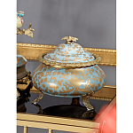 Шкатулка голубого цвета с золотым растительным узором Eden Garden варинант исполнения - 3 | Loft Concept в Краснодаре