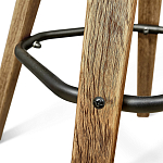 Барный стул со спинкой и мягкой обивкой с ромбами на 4-х деревянных ножках Бежевый Велюр Ava Charm варинант исполнения - 7 | Loft Concept в Краснодаре