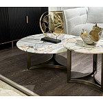 Столик журнальный с круглой мраморной столешницей Unique Stone Design варинант исполнения - 8 | Loft Concept в Краснодаре